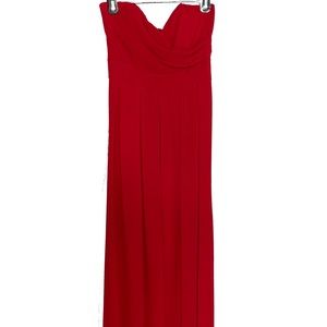 Strapless red long dress